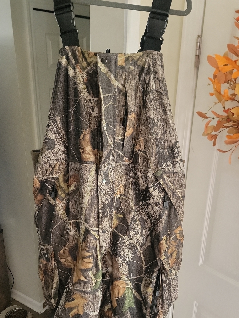Men's Realtree-Style Camo Maxi Overalls with Utility Pockets - Brown/Green